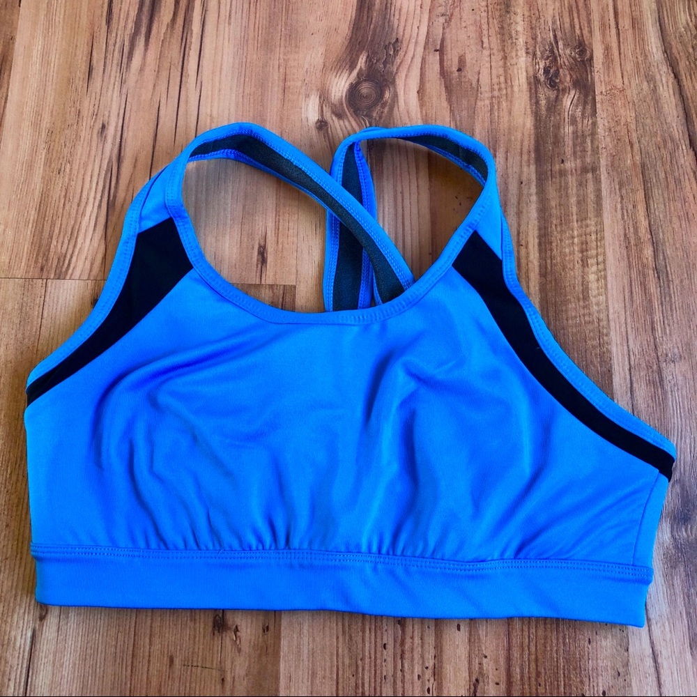 NEW TEK GEAR Sports Bra Medium Support Blue Medium NWOT